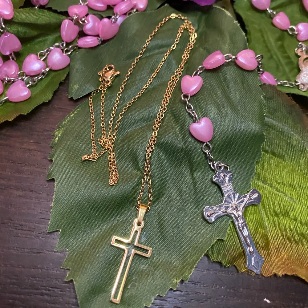 Stainless Steel CROSS cutout gold color crucifix